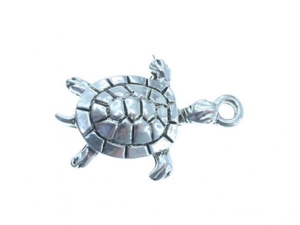 Metallzierteil Schildkröte, ca.27x18mm, hellsilber 10 Stück