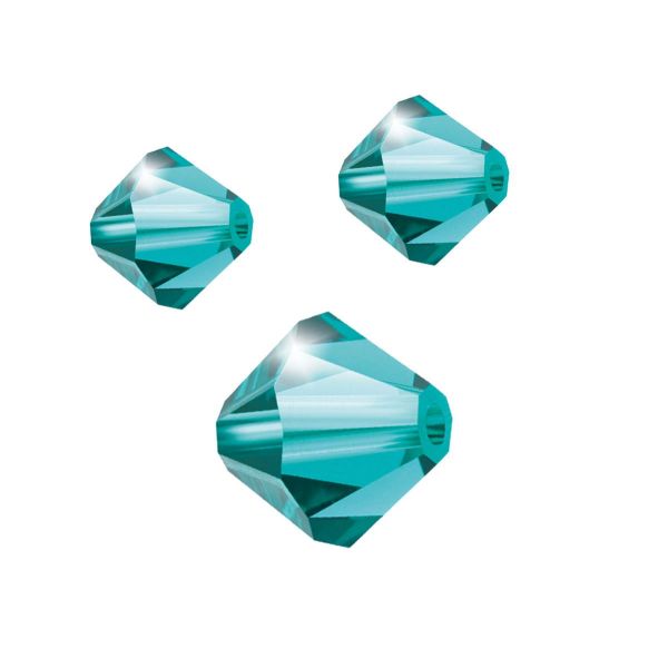 Preciosa Kristall Doppelkegel 4mm 50St., blue zirkon