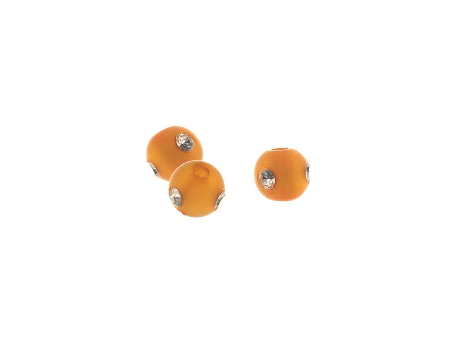 10Stück dkl.orange Polarisperlen zum Schmuck selbermachen 14mm matt