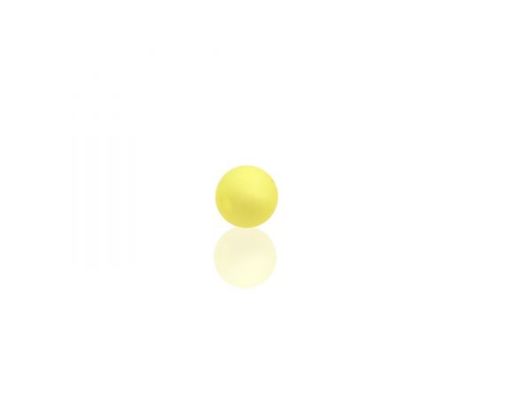 Polarisperle matt, asymetrische Bohrung, 20mm, pastell gelb