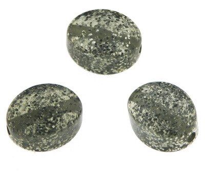 Olive 12x16mm, 10Stück, Polaris Glitter black diamond