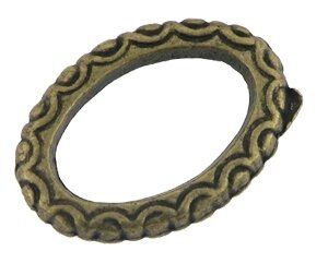 Metallzierteil Ring oval 12x18mm antikmessing 25 Stück