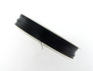 0,38mm Wire, nylon coated, 100 m Rolle, schwarz, ''''China-Qualität''''