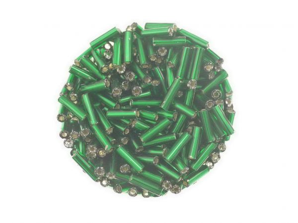 Bugles, 6mm, silbereinzug, 50 g Beutel grün