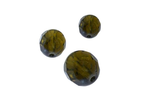 Schliffperle feuerpoliert rund, 8mm, 144 Stück olive