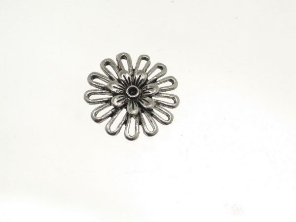 Blume klein,antikversilbert, ca.15mm 25 Stück