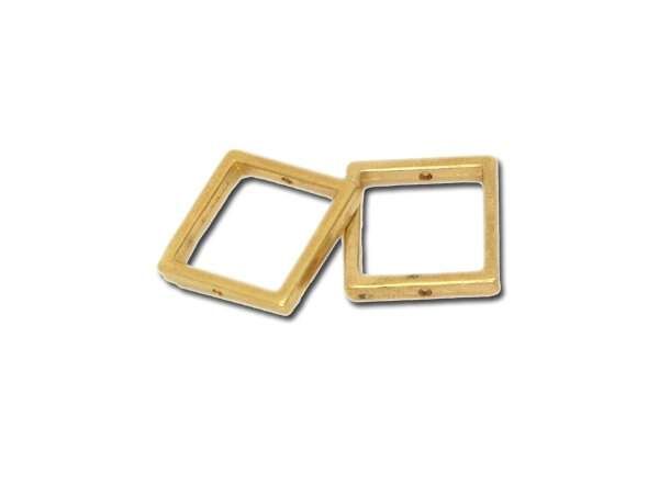 Metallzierteill quadrat 18mm, goldfarbig