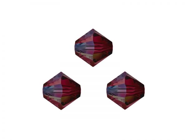 Swarovskiperlen, Doppelkegel, konisch, 5328, 3mm ruby