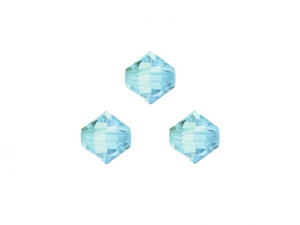 Swarovskiperlen, Doppelkegel, konisch, 5328, 3mm crystal blue shade
