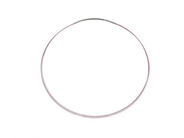 Edelstahl-Halsreif 3fach 0,4mm Draht pink