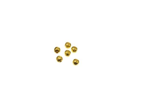 Sterlingsilber Perle 2,5mm gr. Bohrung vergoldet 1 gr ca. 30 Stck