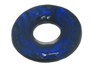 Dichroic Glass Donut rund ca.39mm, dkl.blau
