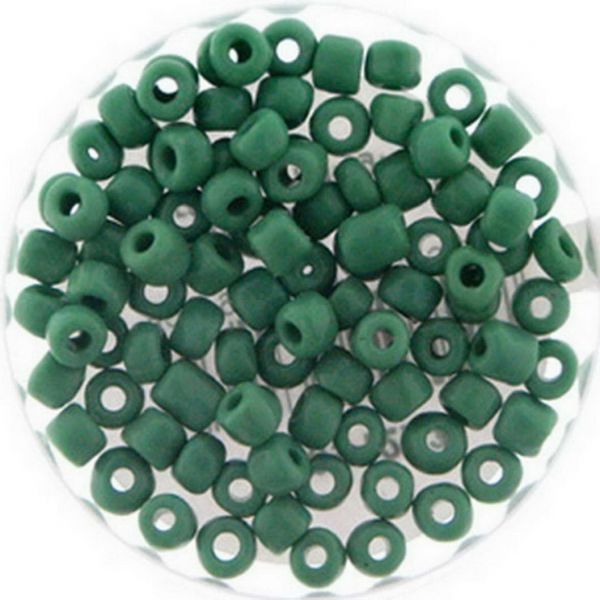 Rocailles, 6/0, 4mm, 50 g, opak grün