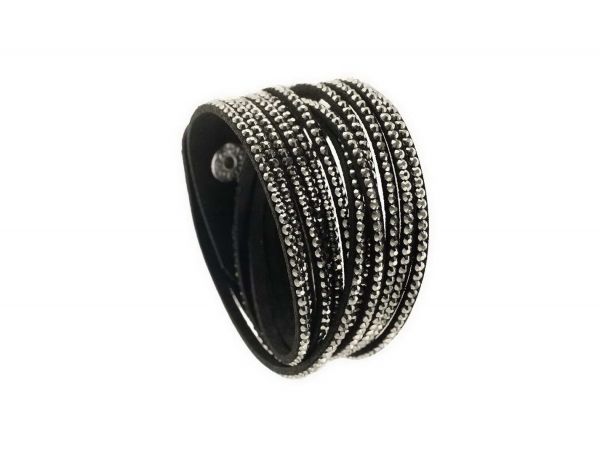 Armband Glamour, mit glitzernden Strasssteinen, schwarz/black diamond