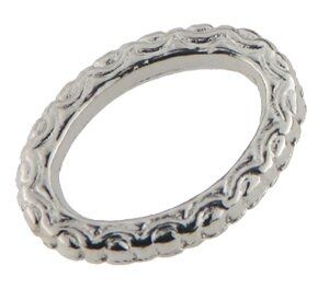 Metallzierteil Ring oval 12x18mm hellsilber