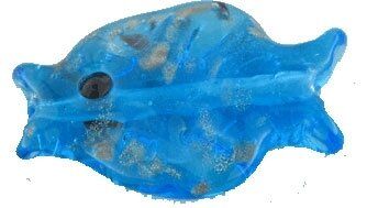 Glasperlen Fisch 23x15mm Strang ca. 17St.blau