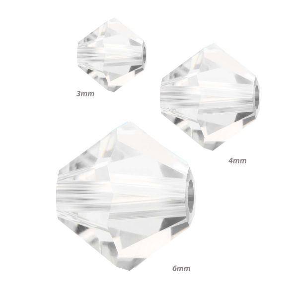 Preciosa Kristall Doppelkegel 4mm 50St., crystal