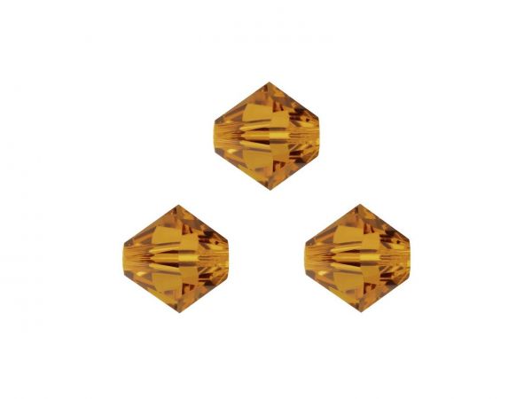 Swarovskiperlen, Doppelkegel, konisch, 5328, 4mm, copper