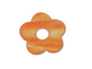 Perlmutt Donut Flower ca.30mm, orange