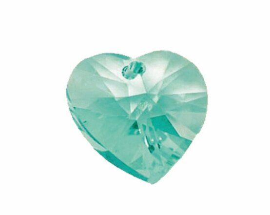Swarovski Xilion Heart Pendant 18x17.5mm light turquoise