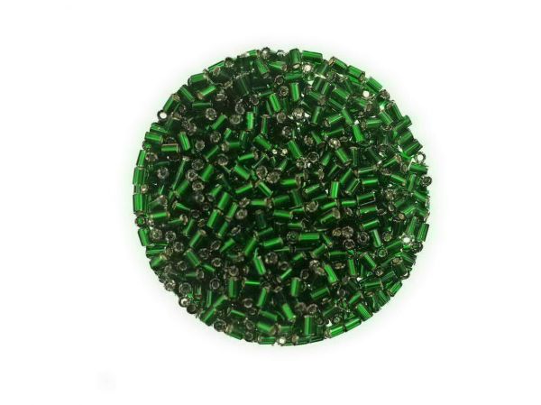 Glasstäbchen 2mm 14g Döschen silbereinzug grün