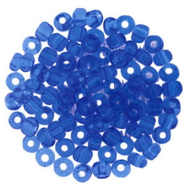 Rocailles 6/0 4mm 15 gr. Döschen, transparent dkl.blau