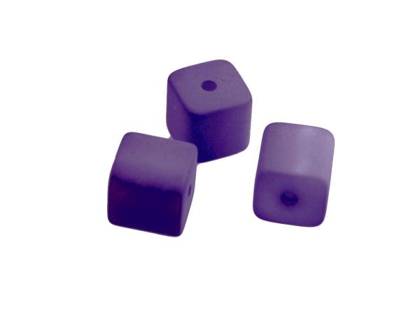 Polaris matt, 10 Stück, Würfel 8x8mm violett
