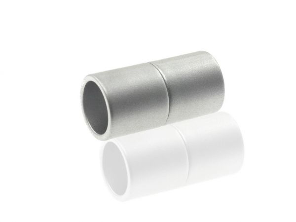 Magnetverschluss Powerclip DE,Zylinder, 21x10,5mm, 8mm innen, silber matt