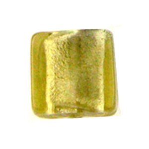 Glasperle Silverfoil, Strang 40 cm,ca.40 Stck quadrat 10mm, olive