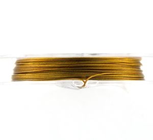 0,38mm Wire, nylon coated, 5 m Rolle, gold, ''''China-Qualität''''