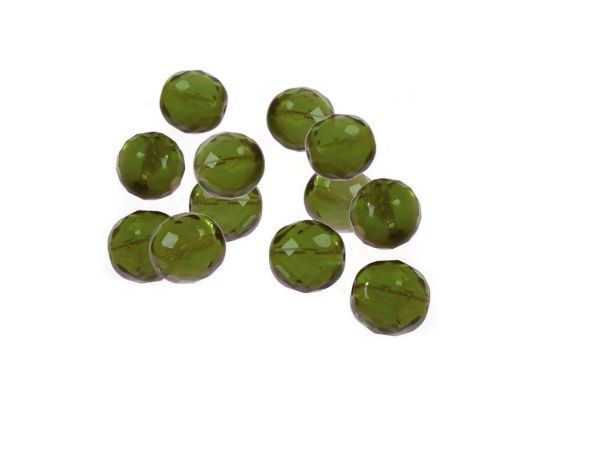 Schliffperle feuerpoliert rund, 8mm, 144 Stück olivine
