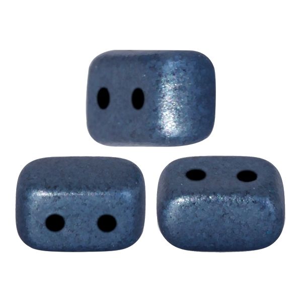 IOS® PAR PUCA® 4x10 mm, 10gr. Btl, Glasperlen, 2 Bohrungen,metallic mat dark blue
