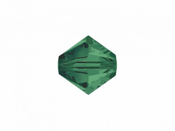 Swarovskiperle, Doppelkegel, konisch, 5328, 8mm emerald