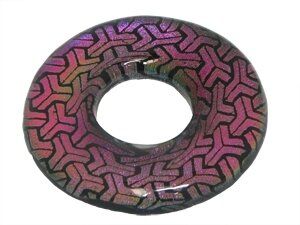 Dichroic Glas Donut rund ca.51mm, lila multi