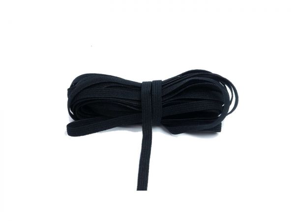 Gummischnur, Stretchband, elastischer Faden, 5mm breit, 4,00m Zuschnitt schwarz