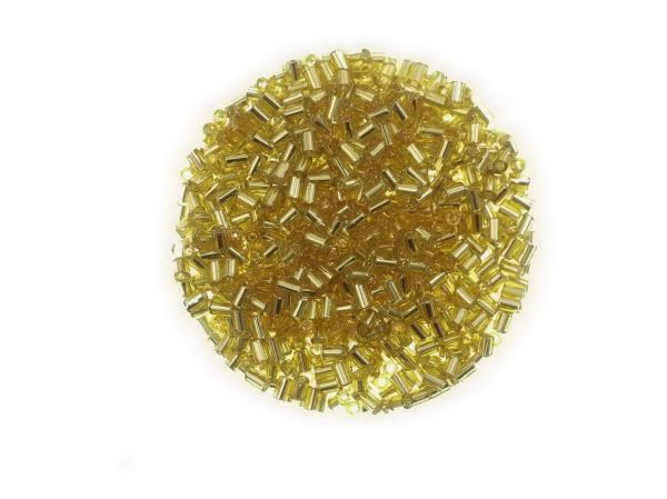 Glasstäbchen 2mm silbereinzug 50g Beutel gold