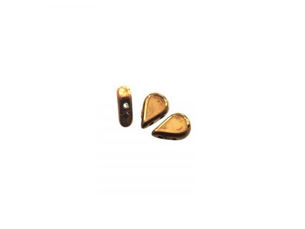 AMOS® PAR PUCA® Glasperlen, 2 Bohrungen, 5 X 8 MM 10gr., dark gold bronze