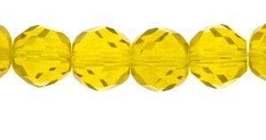 Crystal-Schliffperlen, preiswerte Qualität, 6mm Strang , ca. 50 St, gelb