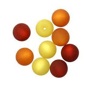 Polarisperlen Mischung 16mm 10 Perlen gelb-orange-braun