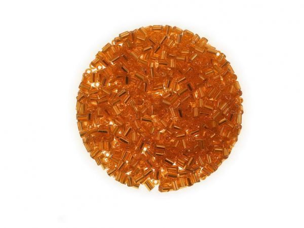 Glasstäbchen 2mm 14g Döschen silbereinzug orange