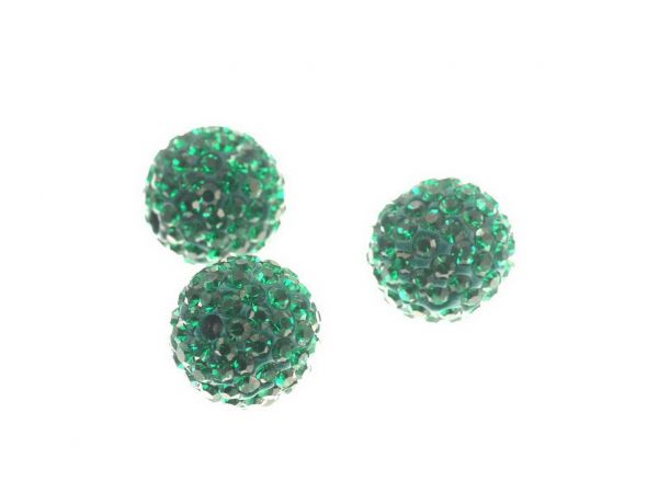 Diamond Strassperle, 12mm, Bohrung 2mm, emerald