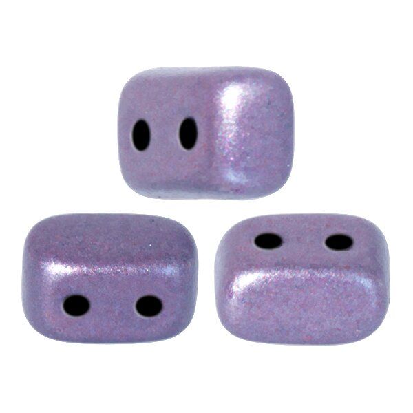 IOS® PAR PUCA® 4x10 mm, 10gr. Btl, Glasperlen, 2 Bohrungen,metallic mat purple