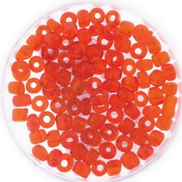 Rocailles, 6/0, 4mm, 50 g, Btl., transparent orange