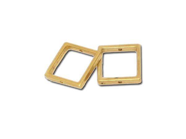 Metallzierteill quadrat ca.16mm, goldfarbig 25 Stück