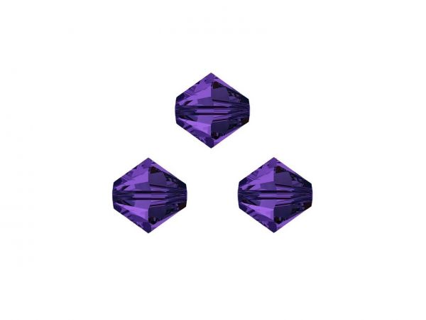 Swarovskiperlen, Doppelkegel, konisch, 5328, 3mm purple velvet