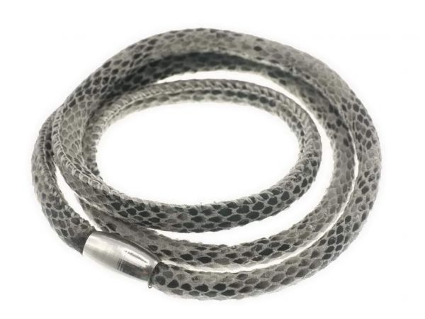 Slide-it Snake Kunstlederarmband, rund, 3fach, schwarz