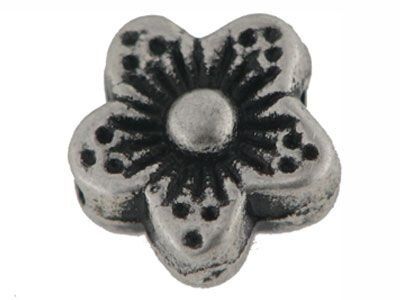 Metallzierteil Blume m. Strass 8mm silberfarbig